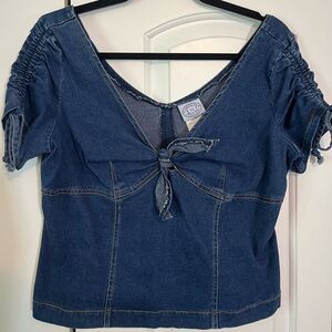 Vintage denim crop top
